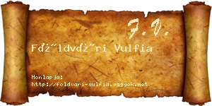 Földvári Vulfia névjegykártya